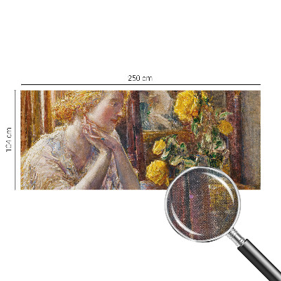 Mural de pared con estampado hermoso Mujer con rosas