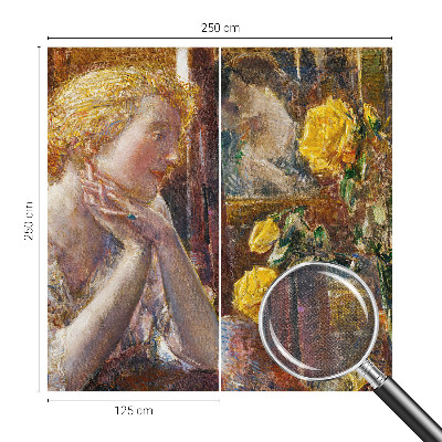 Mural de pared con estampado hermoso Mujer con rosas