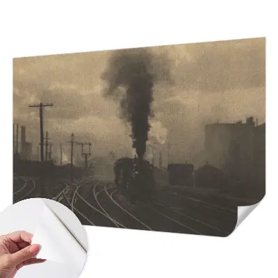 Papel mural con patrón decorativo con un motivo de paisaje industrial