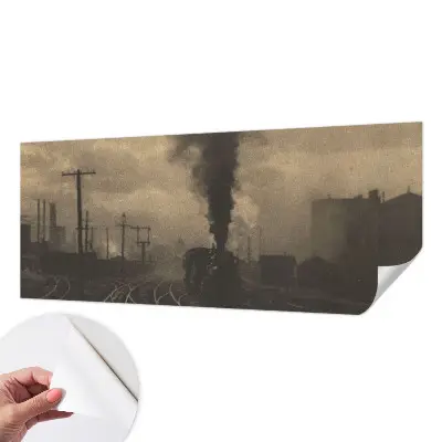 Papel mural con patrón decorativo con un motivo de paisaje industrial