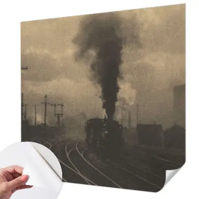 Papel mural con patrón decorativo con un motivo de paisaje industrial
