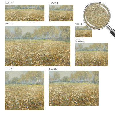 Fotomural decorativo para cabecero de cama con un motivo de campo en flor