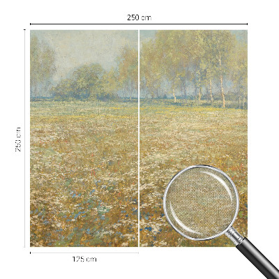 Fotomural decorativo para cabecero de cama con un motivo de campo en flor