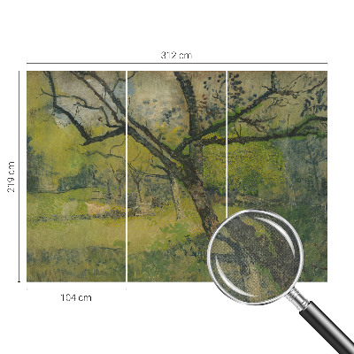 Mural de pared con estampado hermoso Paisaje verde