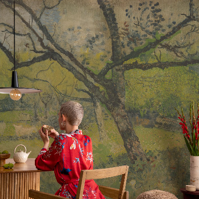 Mural de pared con estampado hermoso Paisaje verde