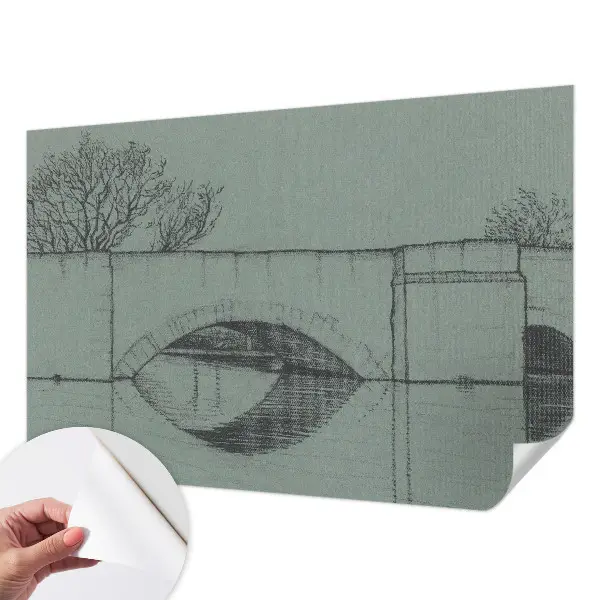 Fotomural decorativo para cabecero de cama con diseño de un puente de arco