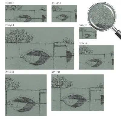 Fotomural decorativo para cabecero de cama con diseño de un puente de arco