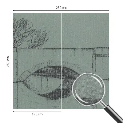 Fotomural decorativo para cabecero de cama con diseño de un puente de arco