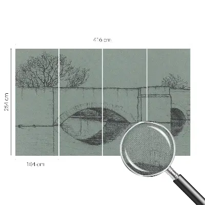 Fotomural decorativo para cabecero de cama con diseño de un puente de arco