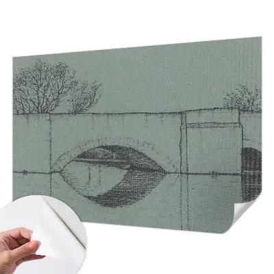 Fotomural decorativo para cabecero de cama con diseño de un puente de arco