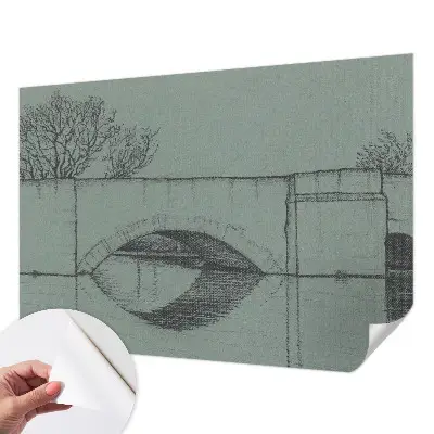 Fotomural decorativo para cabecero de cama con diseño de un puente de arco