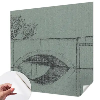 Fotomural decorativo para cabecero de cama con diseño de un puente de arco