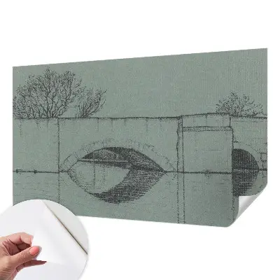 Fotomural decorativo para cabecero de cama con diseño de un puente de arco