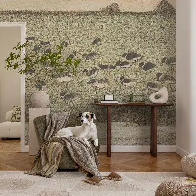 Papel mural texturado decorativo con diseño «Paz de pájaro»