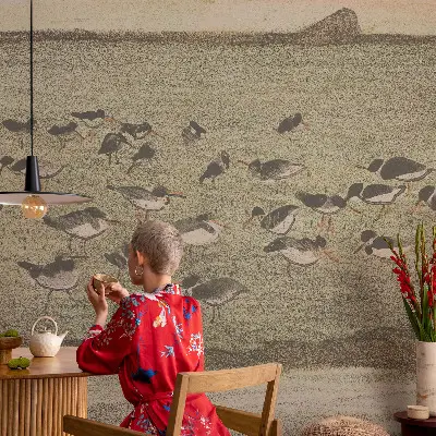 Papel mural texturado decorativo con diseño «Paz de pájaro»