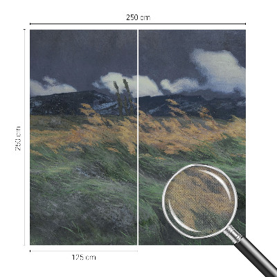 Papel mural con patrón decorativo Hierbas arrastradas por el viento