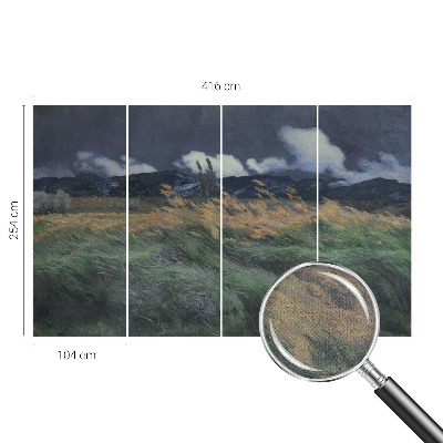 Papel mural con patrón decorativo Hierbas arrastradas por el viento