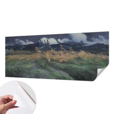Papel mural con patrón decorativo con motivo de hierbas arrastradas por el viento