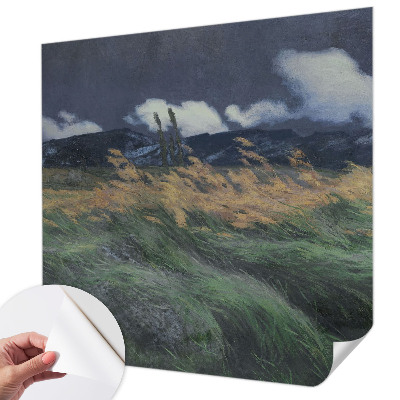 Papel mural con patrón decorativo Hierbas arrastradas por el viento