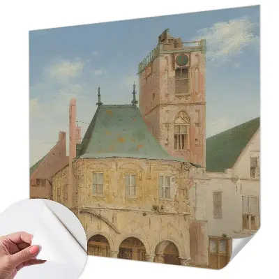 Mural de pared con estampado hermoso con motivo del ayuntamiento histórico