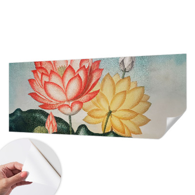 Papel mural con patrón decorativo con motivo de flores de loto