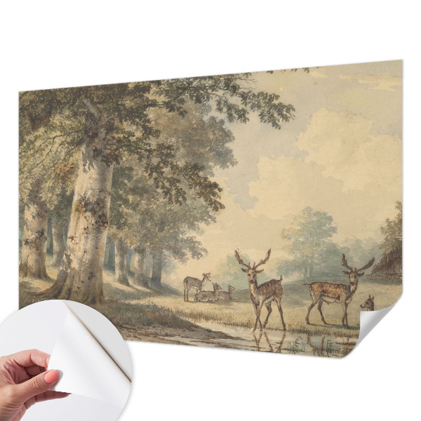 Papel mural con patrón decorativo con el diseño «Paz en el bosque»