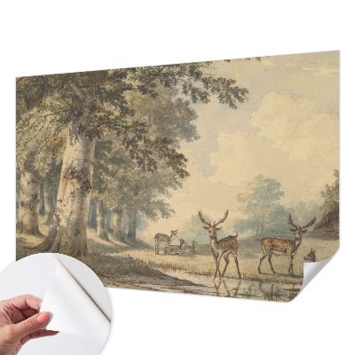 Papel mural con patrón decorativo con el diseño «Paz en el bosque»