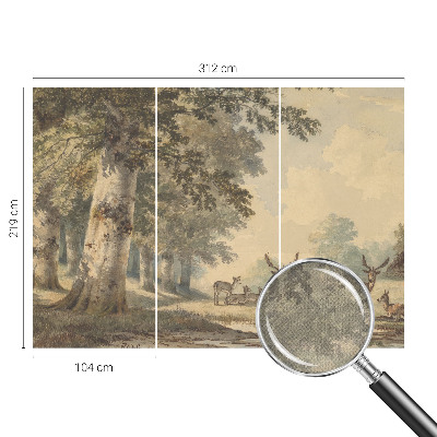 Papel mural con patrón decorativo con el diseño «Paz en el bosque»