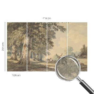 Papel mural con patrón decorativo Paz en el bosque