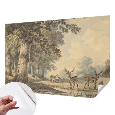 Papel mural con patrón decorativo con el diseño «Paz en el bosque»