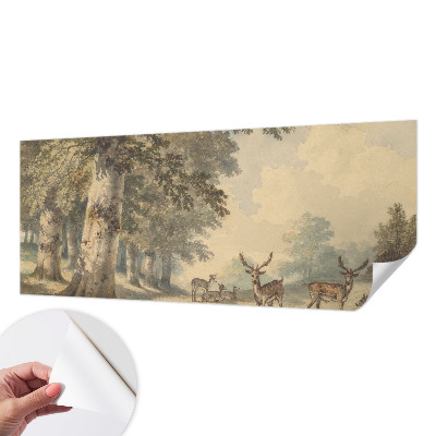 Papel mural con patrón decorativo con el diseño «Paz en el bosque»