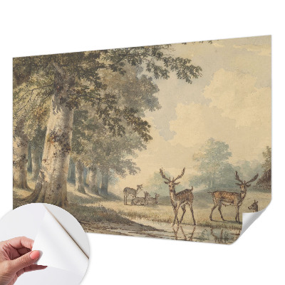 Papel mural con patrón decorativo con el diseño «Paz en el bosque»