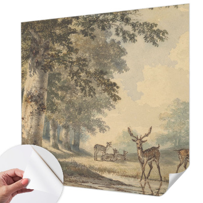 Papel mural con patrón decorativo con el diseño «Paz en el bosque»