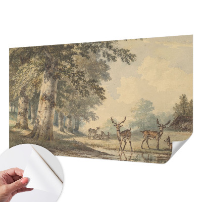 Papel mural con patrón decorativo con el diseño «Paz en el bosque»