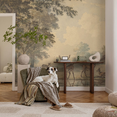 Papel mural con patrón decorativo Paz en el bosque