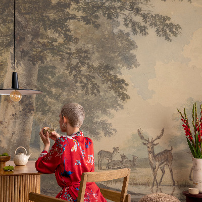 Papel mural con patrón decorativo Paz en el bosque