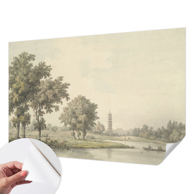 Fotomural decorativo para cabecero de cama con diseño de un parque tranquilo