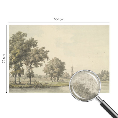 Fotomural decorativo para cabecero de cama con diseño de un parque tranquilo