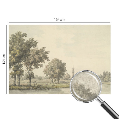 Fotomural decorativo para cabecero de cama con diseño de un parque tranquilo