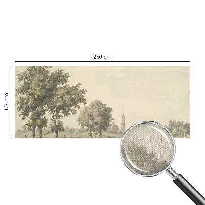 Fotomural decorativo para cabecero de cama con diseño de un parque tranquilo