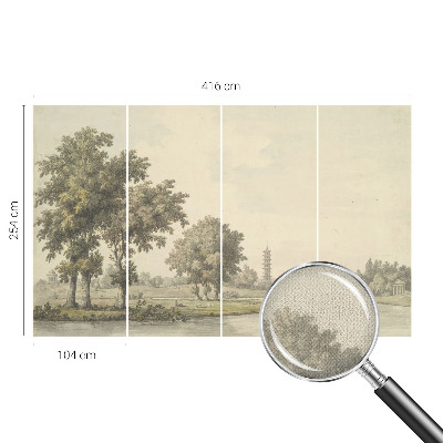 Fotomural decorativo para cabecero de cama con diseño de un parque tranquilo