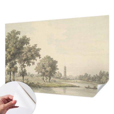 Fotomural decorativo para cabecero de cama con diseño de un parque tranquilo