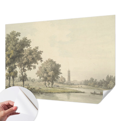 Fotomural decorativo para cabecero de cama con diseño de un parque tranquilo