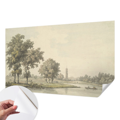 Fotomural decorativo para cabecero de cama con diseño de un parque tranquilo