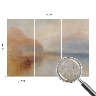 Papel mural texturado decorativo con motivo de paisaje etéreo