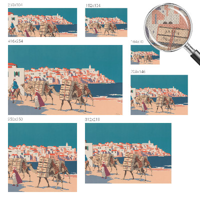 Fotomural decorativo para cabecero de cama caravana de camellos