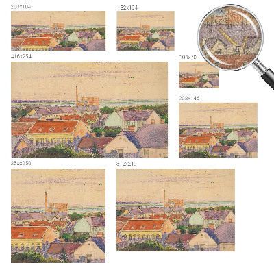 Papel mural con patrón decorativo techos urbanos