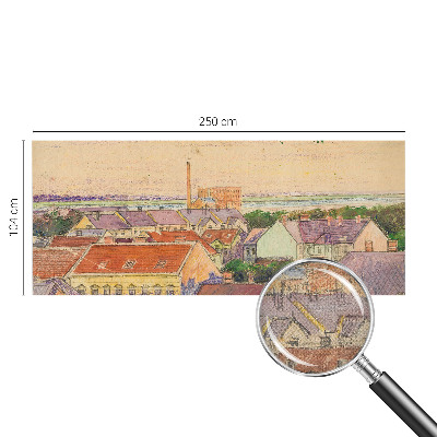 Papel mural con patrón decorativo techos urbanos