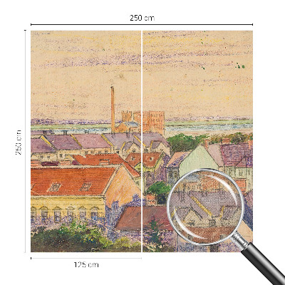 Papel mural con patrón decorativo techos urbanos