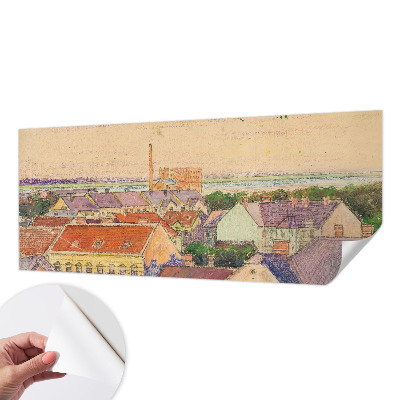 Papel mural con patrón decorativo techos urbanos